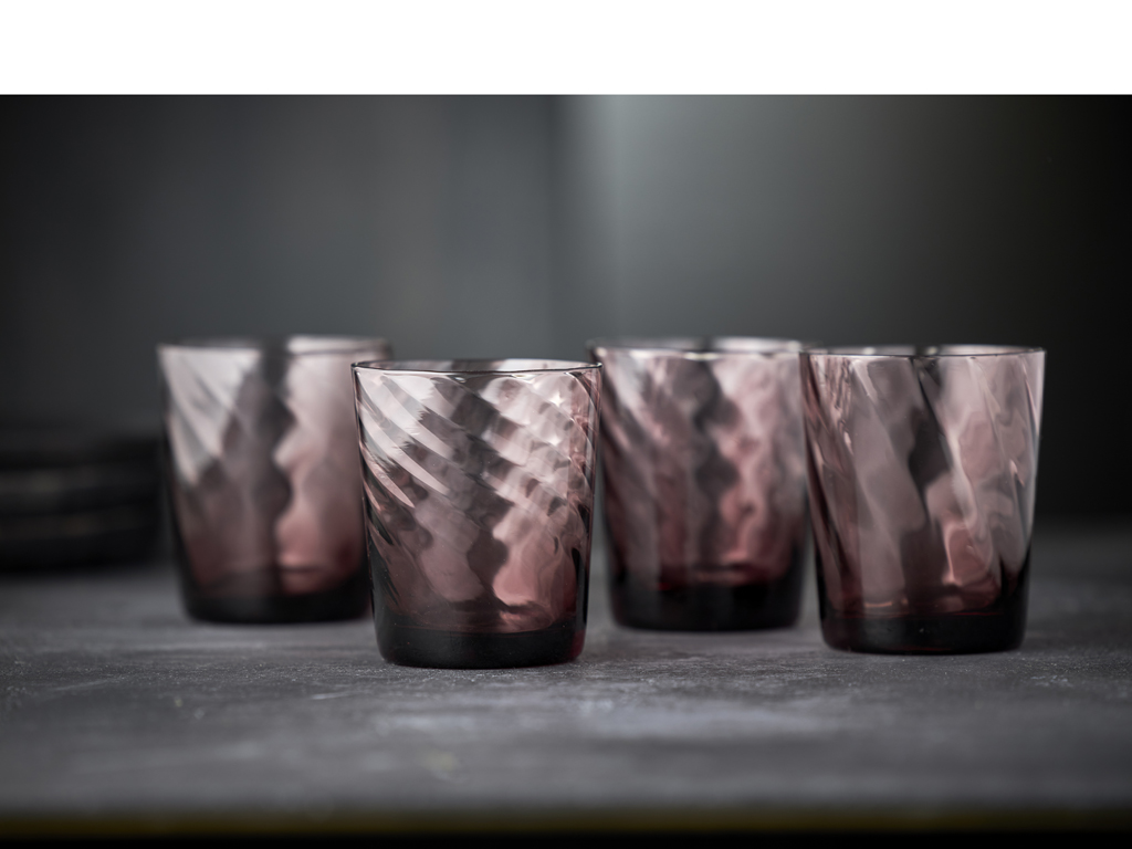 Lyngby Glas Vandglas 30 cl 4 stk i purple, Vienna